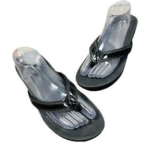 Vionic High Tide II Platform Sandals Women’s 11 Black Orthotic Support Flip Flop